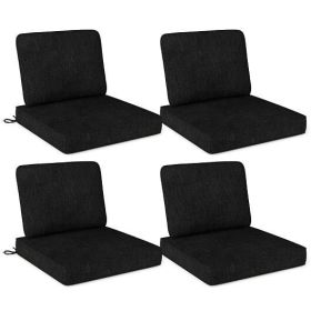 Set of 4 Outdoor Patio Cushion Set with Removable Covers-Black