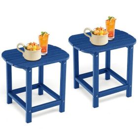 2-Pieces18 Inches Adirondack Outdoor Side Table for Patio and Garden-Navy