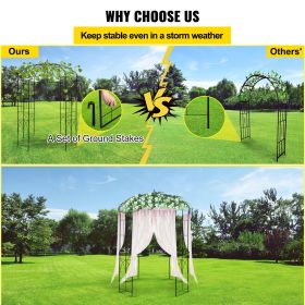 Birdcage Shape Garden Arbor, 9\' High x 6.6\' Wide, Heavy Duty Wrought Iron Arbor, Wedding Arch Trellis for Climbing Vines in Outdoor Garden, Lawn