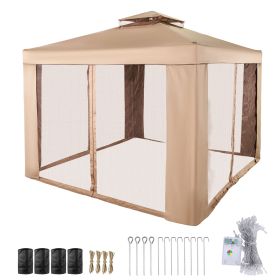Outdoor Canopy Gazebo Tent, Portable Canopy Shelter with 10\'x10\' Large Shade Space for Party, Backyard, Patio Lawn and Garden, 4 Sandbags