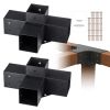 Pergola Bracket Kit 4''x4''(Inner Size 3.6x3.6), 2pcs 4-Way Heavy Duty Corner Bracket Woodworks DIY Post Base Kit