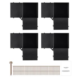 Pergola Bracket Kit 6''x6''(Inner Size 5.6x5.6), 4pcs 3-Way Heavy Duty Corner Bracket Woodworks DIY Post Base Kit