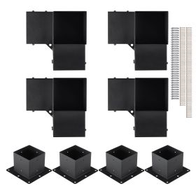 Pergola Bracket Kit 6''x6''(Inner Size 5.6x5.6), 8pcs 3-Way Heavy Duty Corner Bracket Woodworks DIY Post Base Kit