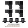 Pergola Bracket Kit 4''x4''(Inner Size 3.6x3.6), 8pcs 3-Way Heavy Duty Corner Bracket Woodworks DIY Post Base Kit