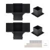 Pergola Bracket Kit 6''x6''(Inner Size 5.6x5.6), 4pcs 4-Way Heavy Duty Corner Bracket Woodworks DIY Post Base Kit