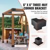 Pergola Bracket Kit 6''x6''(Inner Size 5.6x5.6), 8pcs 3-Way Heavy Duty Corner Bracket Woodworks DIY Post Base Kit