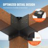 Pergola Bracket Kit 6''x6''(Inner Size 5.6x5.6), 4pcs 3-Way Heavy Duty Corner Bracket Woodworks DIY Post Base Kit