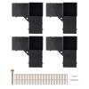 Pergola Bracket Kit 4''x4''(Inner Size 3.6x3.6), 4pcs 3-Way Heavy Duty Corner Bracket Woodworks DIY Post Base Kit