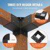 Pergola Bracket Kit 4''x4''(Inner Size 3.6x3.6), 8pcs 3-Way Heavy Duty Corner Bracket Woodworks DIY Post Base Kit