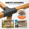 Pergola Bracket Kit 4''x4''(Inner Size 3.6x3.6), 2pcs 4-Way Heavy Duty Corner Bracket Woodworks DIY Post Base Kit