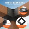 Pergola Bracket Kit 6''x6''(Inner Size 5.6x5.6), 4pcs 4-Way Heavy Duty Corner Bracket Woodworks DIY Post Base Kit
