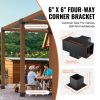 Pergola Bracket Kit 6''x6''(Inner Size 5.6x5.6), 4pcs 4-Way Heavy Duty Corner Bracket Woodworks DIY Post Base Kit