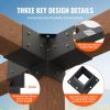 Pergola Bracket Kit 4''x4''(Inner Size 3.6x3.6), 4pcs 4-Way Heavy Duty Corner Bracket Woodworks DIY Post Base Kit
