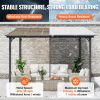 Lean to Gazebo for Patio, 10' x 10' Hard Top Gazebo with Medal Frame, Wall Mounted & Freestanding Pergola, UV Resistant Polycarbonate Roof