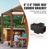 Pergola Bracket Kit 6''x6''(Inner Size 5.6x5.6), 2pcs 4-Way Heavy Duty Corner Bracket Woodworks DIY Post Base Kit