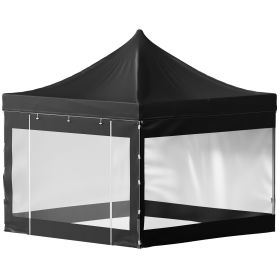 Pop Up Canopy Tent, 10 x 10 FT, Outdoor Patio Gazebo Tent with Removable Sidewalls and Wheeled Bag (Color: Black, size: 10 x 10 ft)