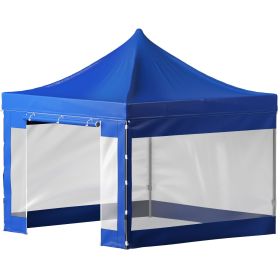Pop Up Canopy Tent, 10 x 10 FT, Outdoor Patio Gazebo Tent with Removable Sidewalls and Wheeled Bag (Color: Blue, size: 10 x 10 ft)