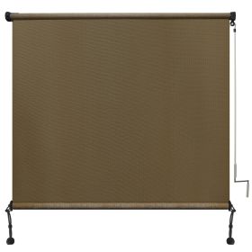 Outdoor cordless patio sunshade splice curtain rolled up porch pavilion Mocha (Color: Walnut, size: 6 ft x 6ft)