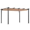 10'x13' Outdoor Retractable Pergola with Canopy, Aluminum Pergola with Retractable Canopy, Modern Pergola with Sun Shade Canopy for Patios, Gardens