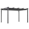 10'x13' Outdoor Retractable Pergola with Canopy, Aluminum Pergola with Retractable Canopy, Modern Pergola with Sun Shade Canopy for Patios, Gardens