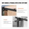 10'x13' Outdoor Retractable Pergola with Canopy, Aluminum Pergola with Retractable Canopy, Modern Pergola with Sun Shade Canopy for Patios, Gardens