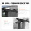 10'x13' Outdoor Retractable Pergola with Canopy, Aluminum Pergola with Retractable Canopy, Modern Pergola with Sun Shade Canopy for Patios, Gardens