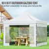 Pop Up Canopy Tent, 10 x 10 FT, Outdoor Patio Gazebo Tent with Removable Sidewalls and Wheeled Bag